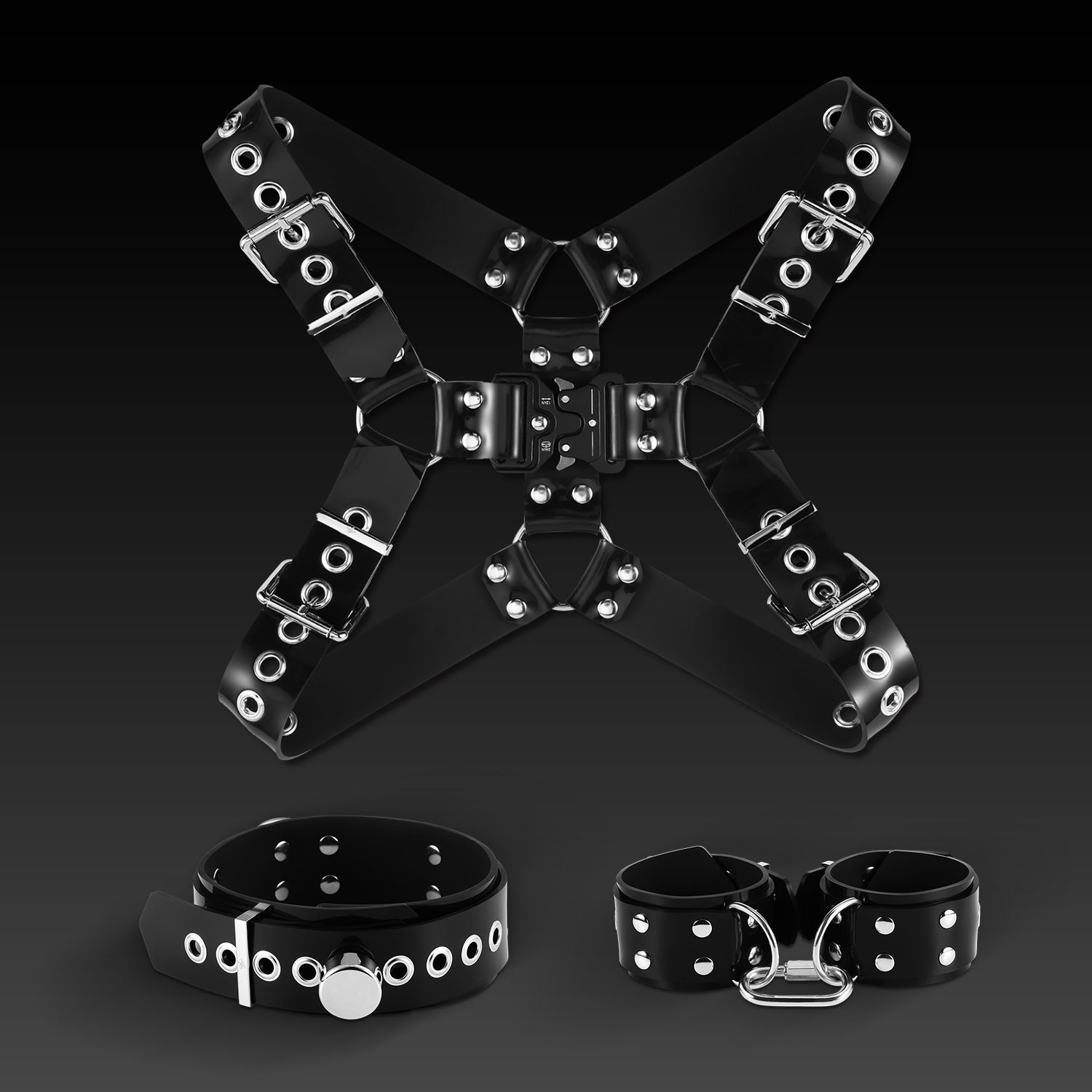 Silicone Gear Comdo: Buckle Harness & Cuffs & Collar
